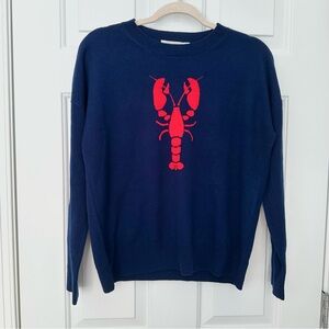 NWT $348 Vineyard Vines Lobster Intarsia Blue Cashmere Crewneck Sweater Sz XS